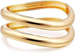 Set van 2 damesarmbanden van roestvrij staal in goud en zilver, elegante sieraden met stevige pasvorm, perfect als cadeau voor mama, vriendin of dochter — thumbnail 1