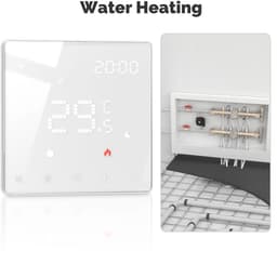 Emvae Slimme Thermostaat - Vloerverwarming - Waterverwarming - WiFi/ZigBee - Programmeerbaar - App Bediening - Wit — thumbnail 1