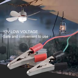 Hangende Ventilator - Plafondventilator Licht - Kamperen Buiten - Energiezuinig 12V - 165 Inch - Wit — thumbnail 2