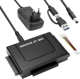 Hard Drive Adapter 6Gbps USB 3.1 naar IDE/SATA voor 2.5/3.5 inch HDD - Converter met 12V/2A Voeding en SATA Kabel voor Windows 11/10/8/7/XP/Vista — thumbnail 1