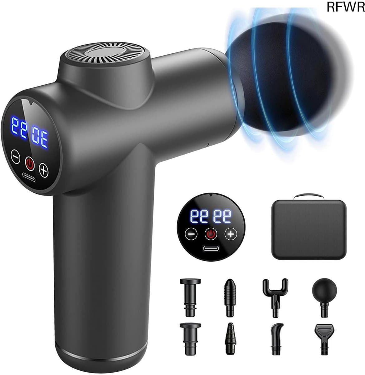 Massage Gun - Spierherstel Apparaat - Spierpijn Verlichting - 99 Snelheden 8 Koppen - 17 x 7 x 23 cm — afbeelding 1