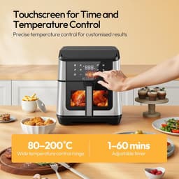 Heteluchtfriteuse XXL - Airfryer XL - Gezond Koken - Dubbele Warmtebron - 85 liter - Zwart — thumbnail 3