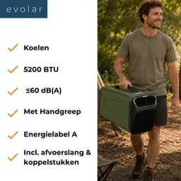 Evolar Mobiele Airco - Caravan / Camping / Tent - 5200 BTU - Mini Airco - EVO-CA50CGGR — thumbnail 9