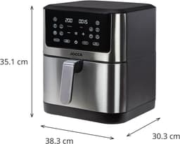 Luchtfriteuse - Airfryer Frituurpan - Gezond Koken - Grote Capaciteit - 8 Liter - Zilver — thumbnail 4