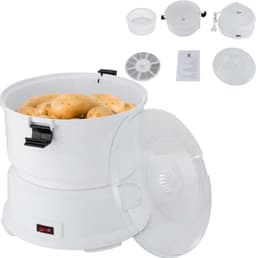 Elektrische Aardappelschilmachine - Groente Fruitschiller - Snel Schillen - 85W Motor Transparant Deksel - 0.8 kg Capaciteit - Wit — thumbnail 1