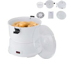 Elektrische Aardappelschilmachine - Groente Fruitschiller - Snel Schillen - 85W Motor Transparant Deksel - 0.8 kg Capaciteit - Wit