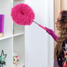 Intrekbare stofreiniger - Plumeau veer - Stof verwijderen - Flexibele kop - 33-80 cm - Rood — thumbnail 3