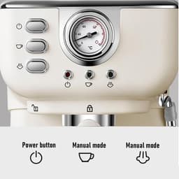 Espressomachine - Koffiezetapparaat Cappuccino - Thuis Koffie Maken - 20 Bar Druk - 1.5L Tank - Zilver — thumbnail 2