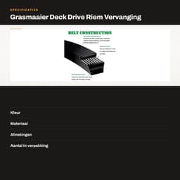 Dailygoods- Grasmaaier Riem Vervanging - Onderdeelnummer 135061504/0 - Breedte 13 mm - Omtrek 1956 mm - Geschikt voor Mountfield 1538M-SD/T38M-SD - Zwart - Maaier Riem — thumbnail 4