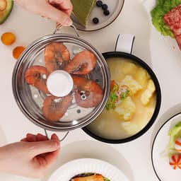 Mini Electric Hot Pot: Portable Electric Mini Hot Pot, Multi-Function Casserole, Electric Cooker with Stainless Steel Steamer Pan, 1.8L Quick Window Cooker, 600W, 220V, Green — thumbnail 4