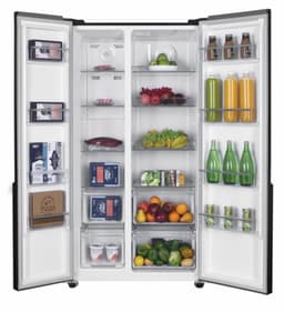 Heinner HSBS-HM532NFGBKE++ Amerikaanse Side-by-Side Koelkast – 532 L – No Frost – Smart Eco Functie – Snel Koelen – Deur-alarm – Zwart Glas – 5 Jaar Garantie — thumbnail 4