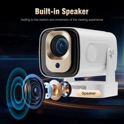 Mini Beamer - 4K ondersteuning - mini projector - draagbare beamer - projector / beamer - Geïntegreerd Android 12.0 systeem - Screen mirroring smartphone - Home cinema — thumbnail 5