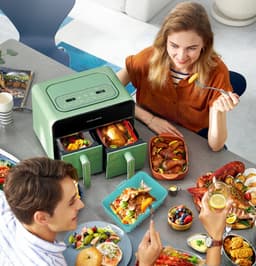 Siliconen bakplaat - Inclusief 2 accessoires - Heteluchtfriteuse accessoires - Hoge temperatuurbestendig - BPA-vrij - Duurzaam - Bakvorm - Zwart — thumbnail 3