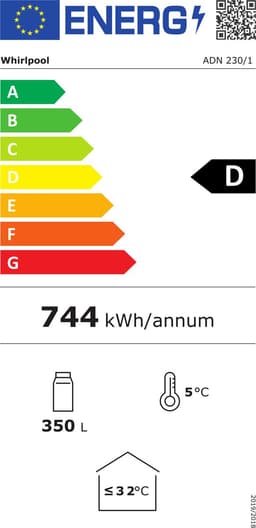 Whirlpool ADN 230/WP koelkast - Kastmodel koelkast - Vrijstaand - 320 l - Commerciële koelkast - Wit — thumbnail 3