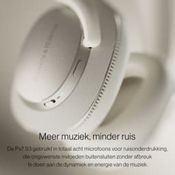 Bowers & Wilkins Px7 S3 Draadloze Over-Ear Hoofdtelefoon, Geavanceerde Noise Cancelling, 30 Uur Afspelen, 8 Microfoons, Snelladen, aptX Lossless - Canvas Wit — thumbnail 5