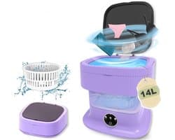 Mini Wasmachine met Centrifuge - Voor Kleine Wasgoed - Meerdere Programma's - Paars