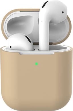Beige/bruin Hoesje geschikt voor Airpods 1 & 2 - Siliconen - Airpodshoesje - Lichtbruin Beige - Beschermhoes voor AirPods - CHPN — thumbnail 1