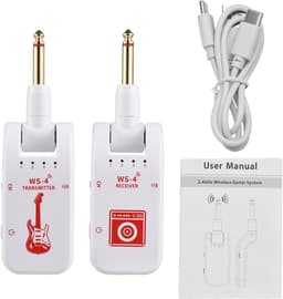2.4G Draadloos Gitaarsysteem Oplaadbaar – Transmitter & Receiver Set – Real-time Signaaloverdracht – Wit — thumbnail 1