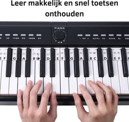 Siliconen Piano Stickers Afneembaar - 88 Toetsen - Keyboard Stickers - Herbruikbaar - Zwart — thumbnail 2