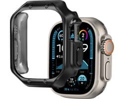 Bandz TPU hoesje geschikt voor Apple Watch Ultra / Ultra 2 - 49mm - gegalvaniseerde TPU case - hoes met extra beschermende randen (zwart)