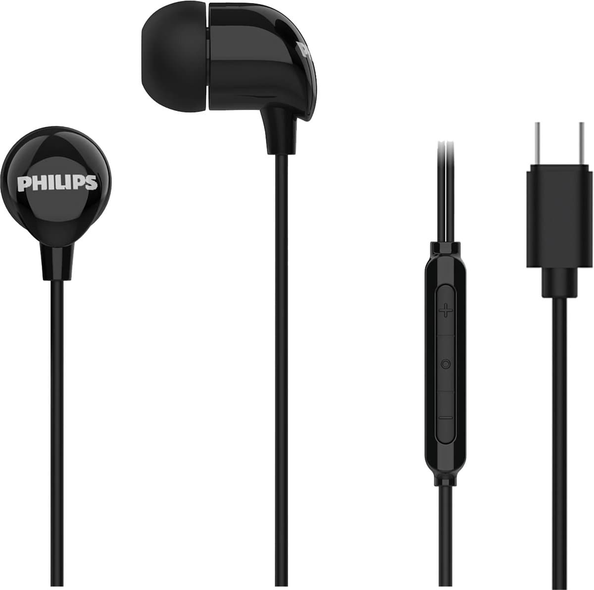 Philips oordopjes met draad - USB-C - Remote met microfoon - zwart — afbeelding 1