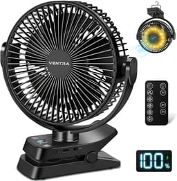 VENTRA® Draadloze Ventilator – Ventilator – Tafelventilator – Handventilator - Mini Ventilator - 5 Windsnelheden - 12000 mAh - 28,6 x 24,4cm — thumbnail 1
