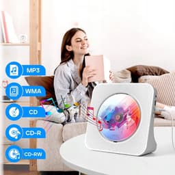 CD-speler - Ingebouwde dubbele HiFi-luidsprekers - Met Bluetooth - FM-radio - AUX-koptelefoonaansluiting - Wit — thumbnail 1