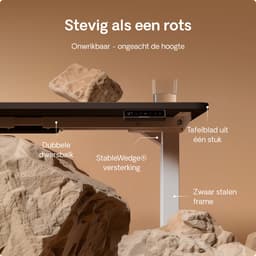 Desktronic HomePro Zit-sta Bureau Elektrisch In Hoogte Verstelbaar, 200x80cm Wit/Zwart, Stille Dubbele Motor, Hoogte 62-126cm — thumbnail 4