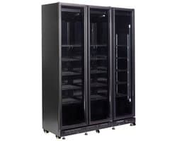 Combisteel Koelkast - 1200L - Zwart - +2°C/+10°C - Geforceerd - 3 Draaideuren - Wielen - 1600x600x2100mm - Horeca Koelkast