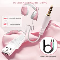 StayPowered Gaming Headset - Ultiem Surround Sound - Noise Cancelling Microfoon - Comfortabel en Duurzaam - Multiplatform Compatibel - RGB LED Verlichting - Stevige Gevlochten Kabel - Roze - Levering Sneller dan Aangegeven! — thumbnail 2