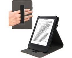 kwmobile e-reader hoesje geschikt voor Kobo Clara BW / Colour hoes - E reader flip case van kunstleer - Ereader cover met handgrip en stand - In roségoud