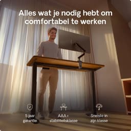 Desktronic HomeOne Zit-sta Bureau Elektrisch In Hoogte Verstelbaar, 140x70cm, Zwart/Notenhout, Stille Dubbele Motor, Hoogte 72-119cm — thumbnail 2