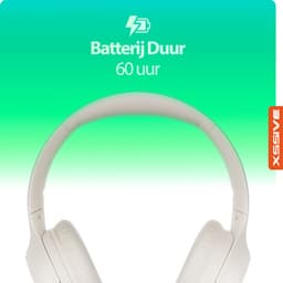 Draadloze Bluetooth Koptelefoon met Bass-Boost Functie - Bluetooth 5.3 - 60 Uur Batterij - Headset met Microfoon Noise Cancelling - Koptelefoon met draad modus - Equalizer App - Beige — thumbnail 7