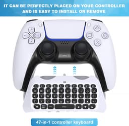 YONO Toetsenbord geschikt voor Playstation PS5 Controller - Keyboard - Accessoires - Wit — thumbnail 3