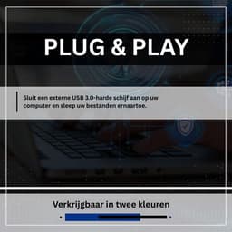 CRLYN® Harde Schijf Extern - Draagbare - 1TB Opslag - Blauw — thumbnail 5