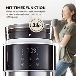Barista koffiemachine met digitaal touchdisplay 800W wit met bonenmaler + thermoskan — thumbnail 4
