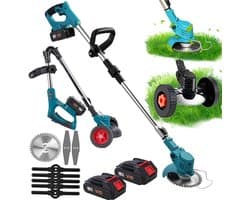 Mila Shop Accu grasmaaier - Grastrimmer - Elektrische grasmaaier - Handgrasmaaier - Inclusief 2 accu's - 18V