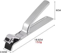 1 stuk - Komklem - Anti-verbrandings klem - RVS bordklem - Multifunctionele keukentang - Bakplaat Klem - Geschikt voor Airfryer, stoompan, pan en kom, oven - 18,5*2,5*6cm (zilver) — thumbnail 2