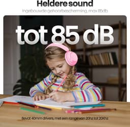 Xssive WKH02 Koptelefoon Kinderen - Bluetooth 5.4 - Kinder Koptelefoon Draadloos, Microfoon & Volumebegrenzing - Vanaf 2 jaar - Verstelbaar - Roze — thumbnail 5