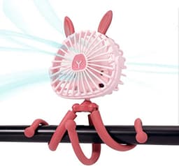 Creatieve Wandelen Ventilator met LED Licht - Oplaadbare Handheld Ventilator met Flexibele Clip en Draaibare Functies — thumbnail 2