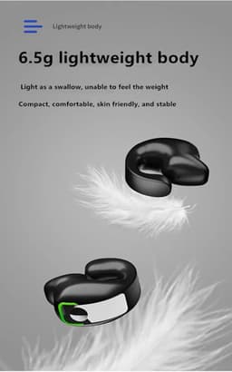 GD28 Bone Conduction TWS-hoofdtelefoon – Bluetooth 5.3 | Lichtgewicht Oorclip Headset voor Sport, Games & Werk - Zwart — thumbnail 5