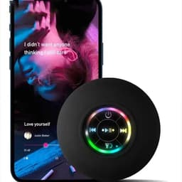 Bluetooth speaker - luidspreker bluetooth -Badkamer Waterbestendig draadloze LED- Zuignap Mini Bluetooth - Luidspreker Draagbare - stereoluidsprekers voor buitensporten - Zwart — thumbnail 2