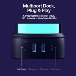 Kristallen Hoofdtelefoonstandaard 3-in-1 Multiport Dock met 10 Lichtmodi — thumbnail 3