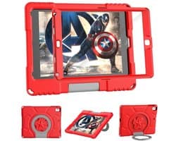 Lichtgewicht schokbestendige iPad Air Case (9,7 inch) met ingebouwde schermbeschermer en handvatstandaard - Rood