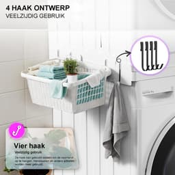 Ultradunne Universele Stapelset voor Wasmachine en Droger - Diepte Verstelbaar 45-68 cm - Wit - Inclusief Zwarte Ratelband + 4 Haken - TÜV Getest - Ruimtebesparend Tussenframe - Trillingsarm en Veilig — thumbnail 5