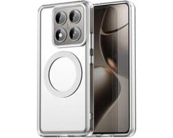 Allecto plus - Magnetische hoes Xiaomi 14T - Schokbestendig - Premium siliconen - Mat - Kleurrijk - Wit