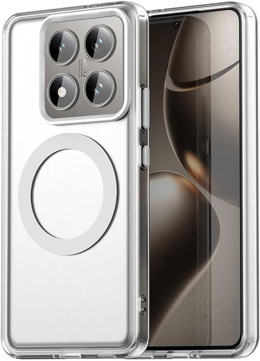 Allecto plus - Magnetische hoes Xiaomi 14T - Schokbestendig - Premium siliconen - Mat - Kleurrijk - Wit — afbeelding 1
