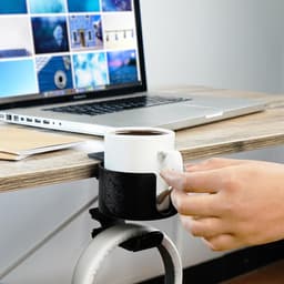 Allecto plus - Multifunctionele Bureau Bekerhouder en Hoofdtelefoon Standaard - 360° Roterende Bracket - Anti-knoei Cup Houder voor Computer of Gaming PC — thumbnail 3