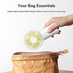 Draagbare Handventilator met 20 Uur Werktijd en 4000 mAh Batterij - USB Oplaadbare Mini Ventilator voor Reizen en Make-up — thumbnail 2