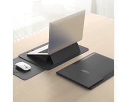 Luxe laptop Standaard - Laptop steun - Incl. Muismat- PU Leder - 13 t/m 15 Inch - Notebook Standaard - Macbook -